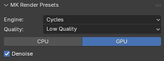 Render preset quality tiers