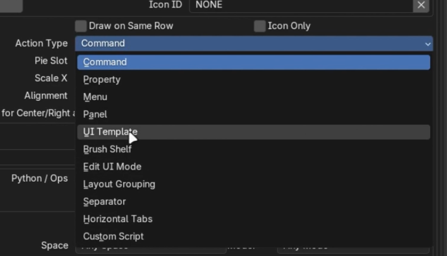 Select UI Template Action