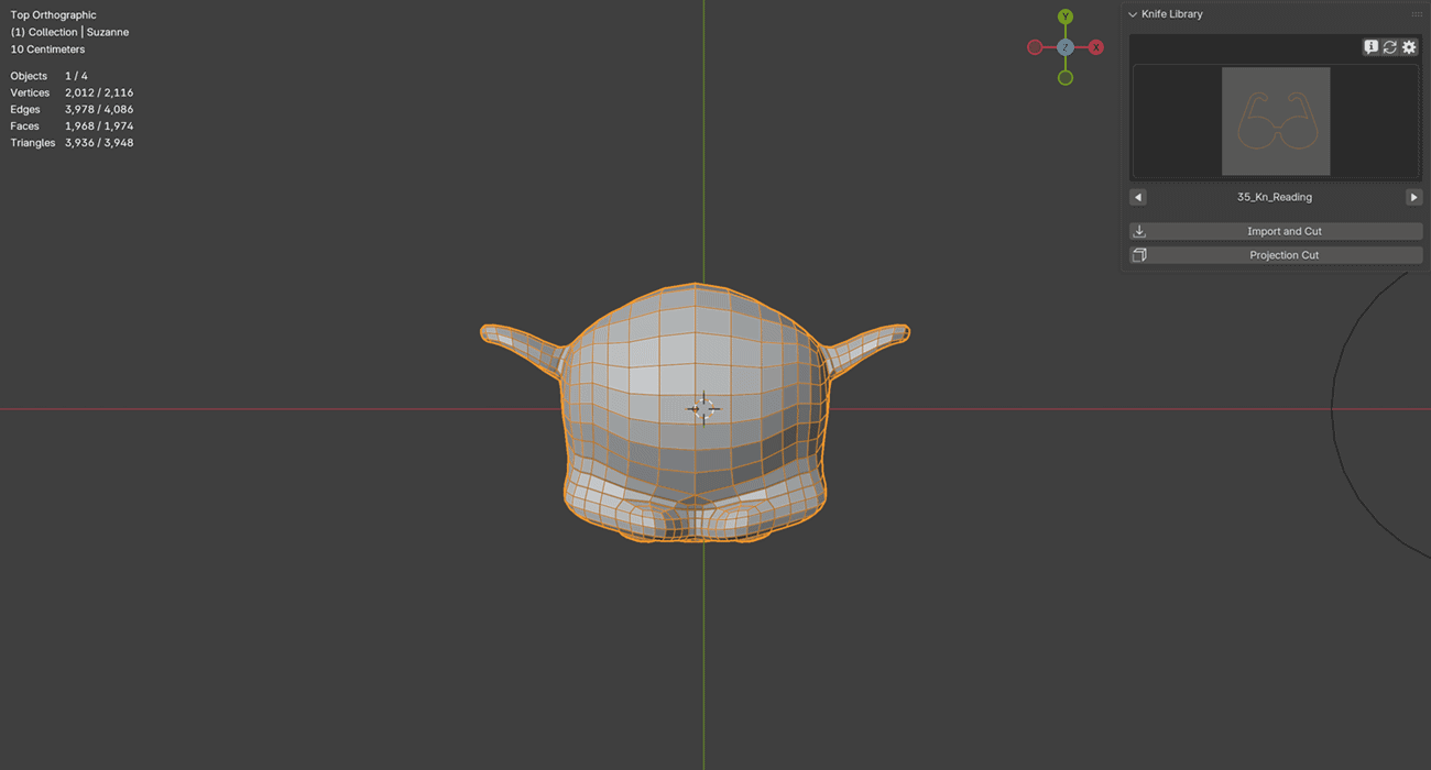 Switching to Boolean cutting and applying a projected shape