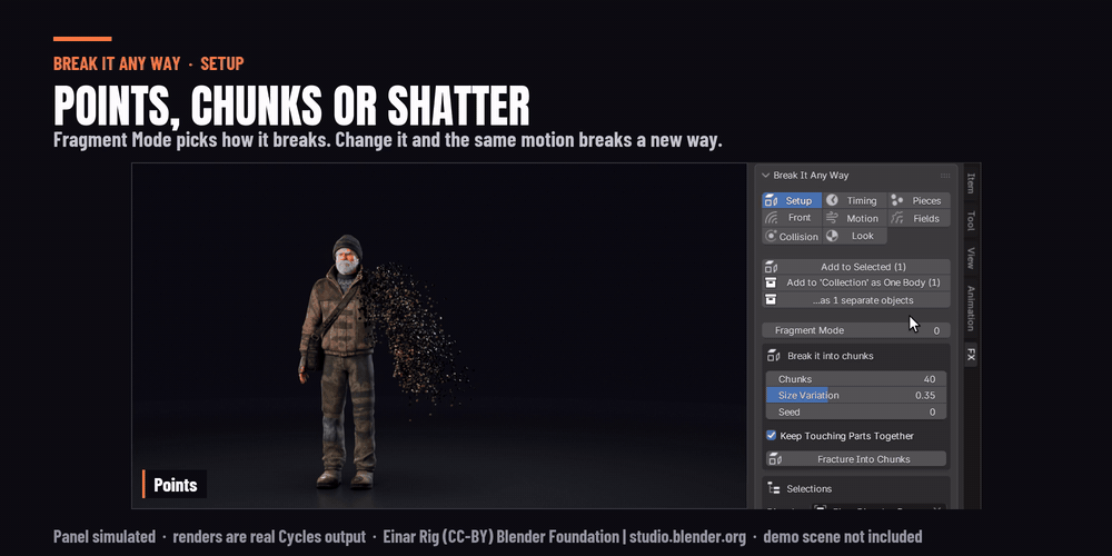 Picking Points, Chunks or Shatter in the Break It Any Way panel