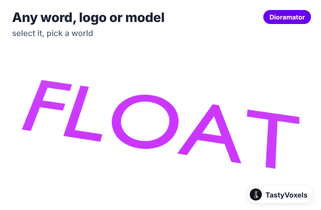 The word FLOAT turned into islands joined by bridges, building up one after the other