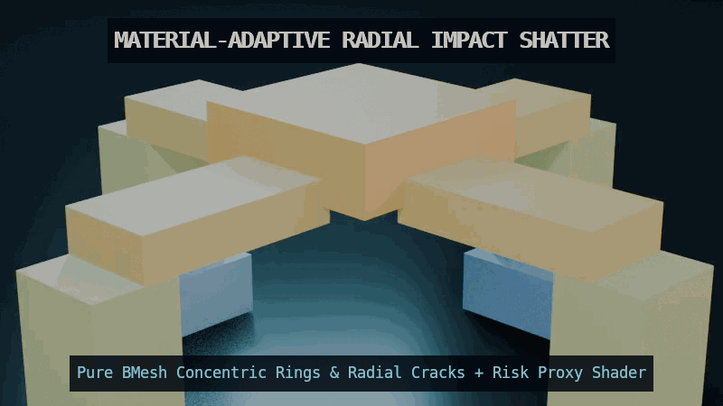Material-Adaptive Radial Impact Shatter & Risk Proxy Shader