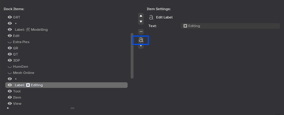 Label widget settings