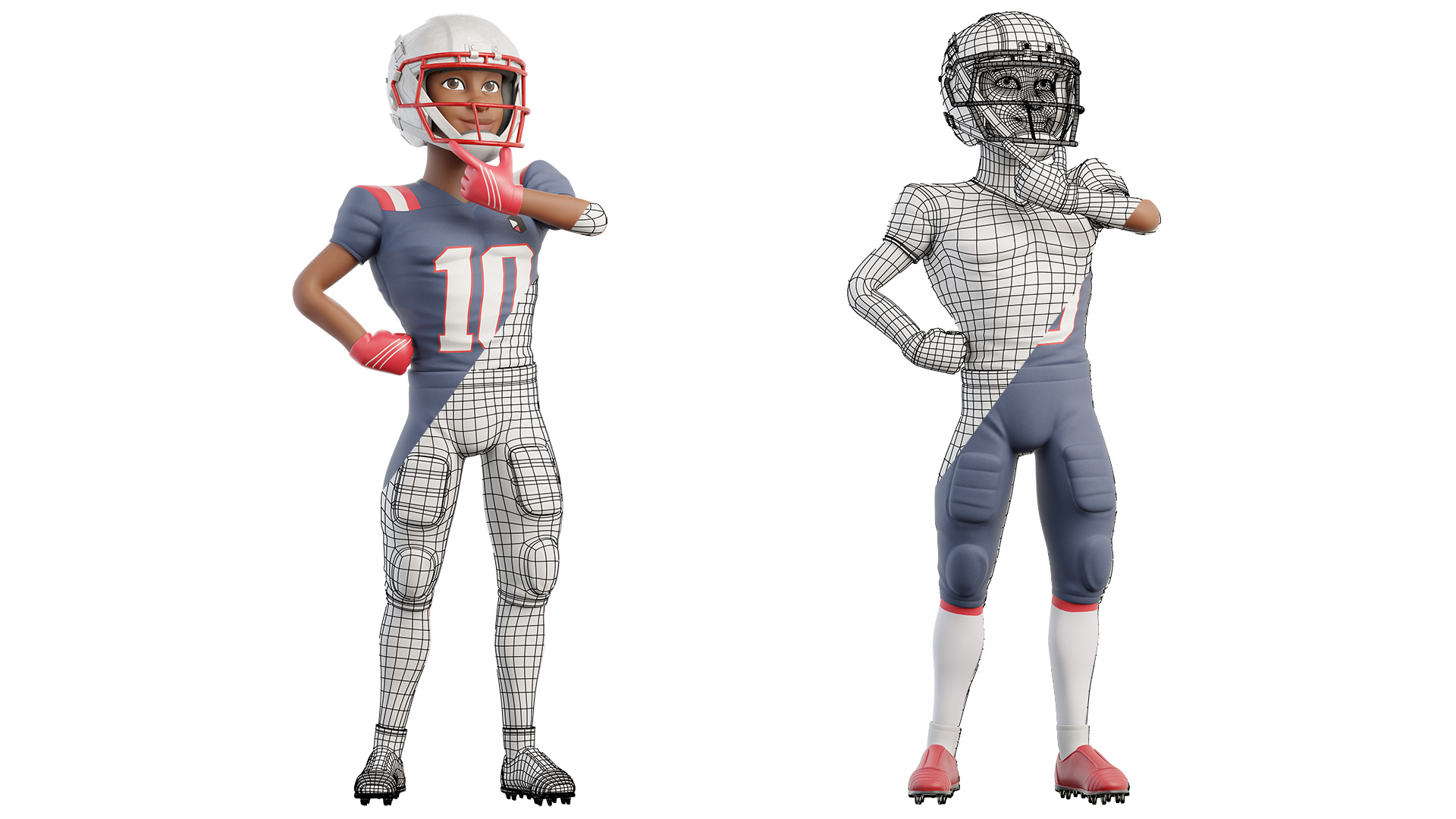 Cartoon Player Model NFL Player Cartoon Man 3D model - Superhive (formerly Blender Market)