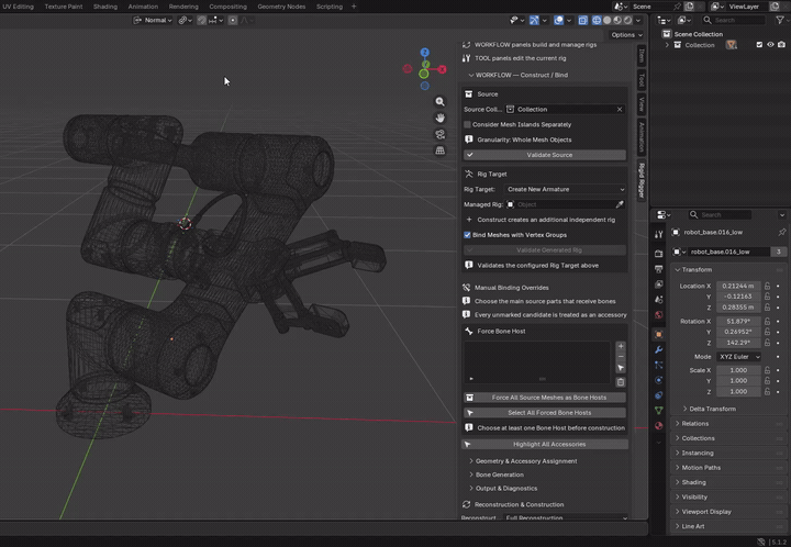 MMRR demonstration: Force All Source Meshes as Bone Hosts