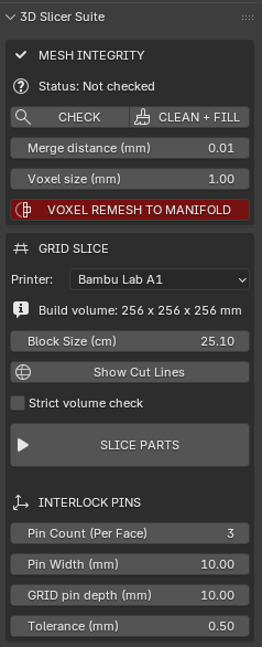 Mesh Integrity, Grid Slice and Interlock Pins