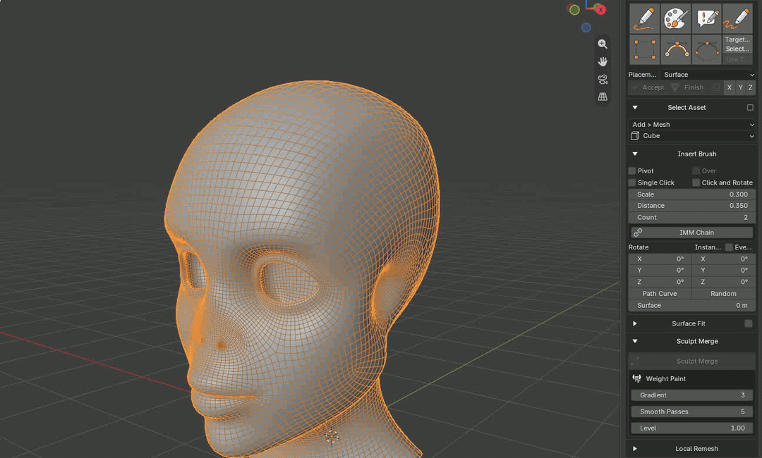 BModeller: Surface Fit: instant live connection