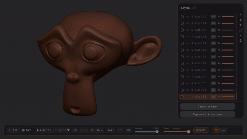 Everclay in action: sculpting layers and dialing intensity