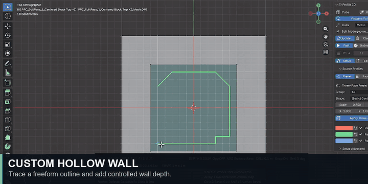Custom outline becoming a hollow wall