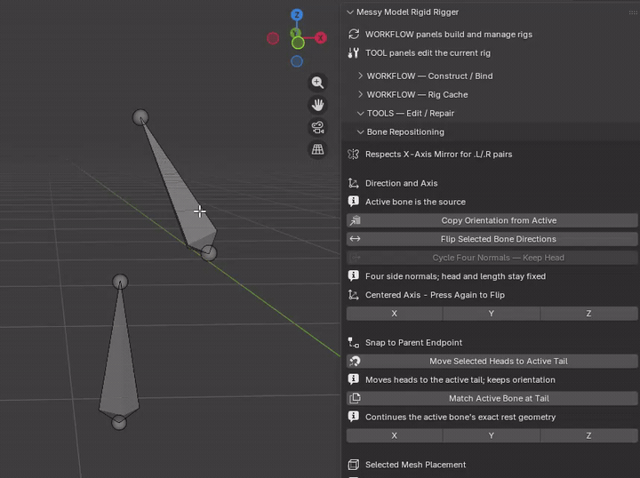 MMRR demonstration: Move Selected Heads to Active Tail