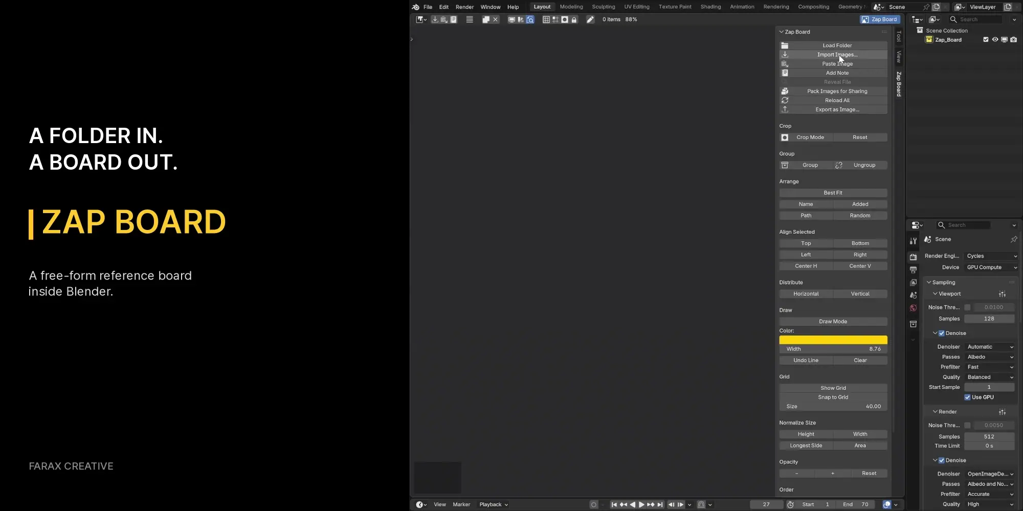 Load a whole folder of references onto the board at once