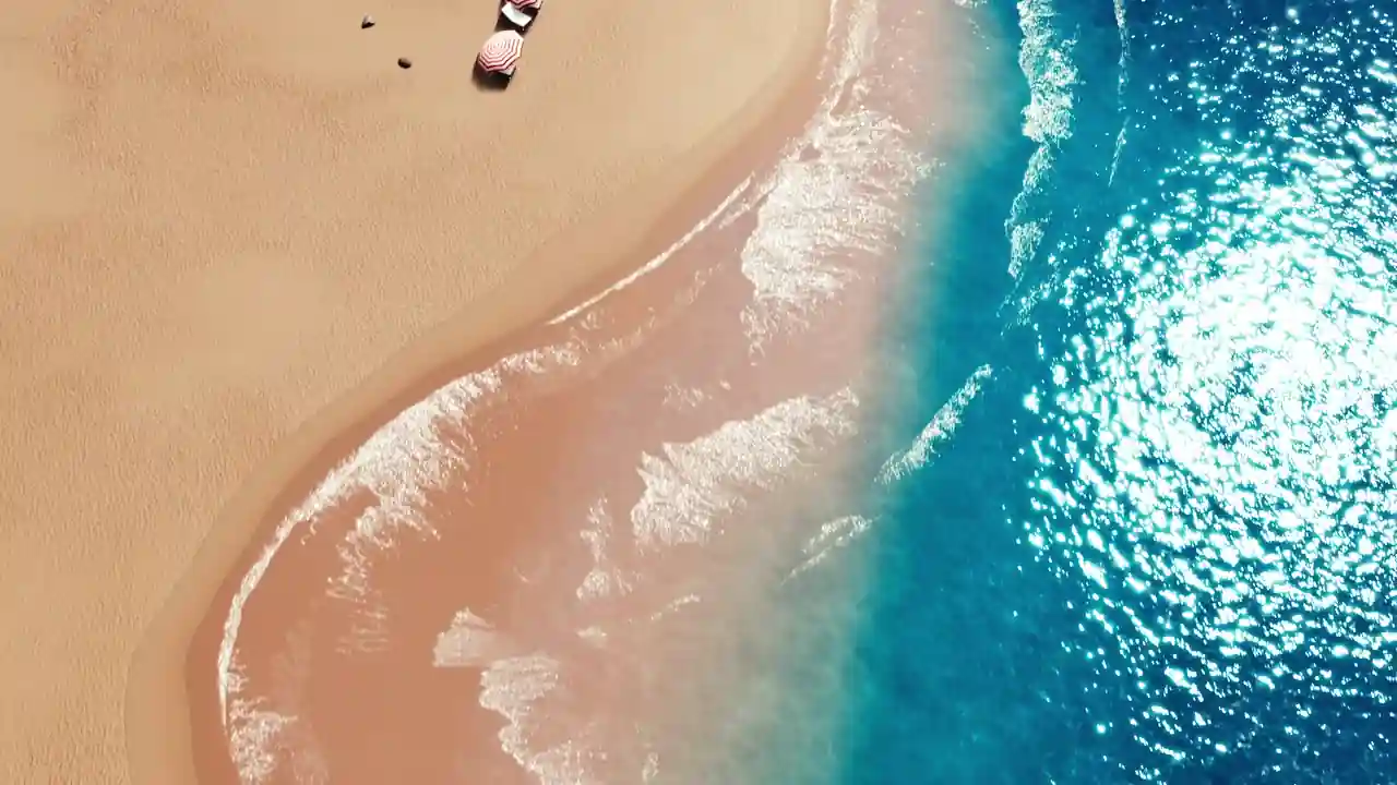 Ready-made beach scene created with aquatiq