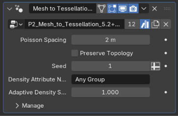 Blender 5.2+ v0.7 modifier panel with Adaptive Density controls and automatic attribute transfer