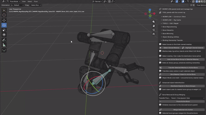 MMRR demonstration: Blender modes and selection order