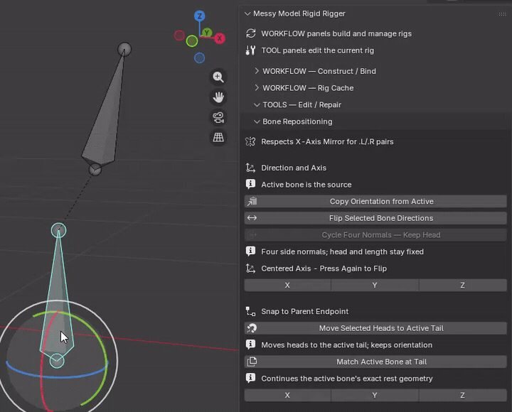 MMRR demonstration: Snap to Parent Endpoint - X / Y / Z