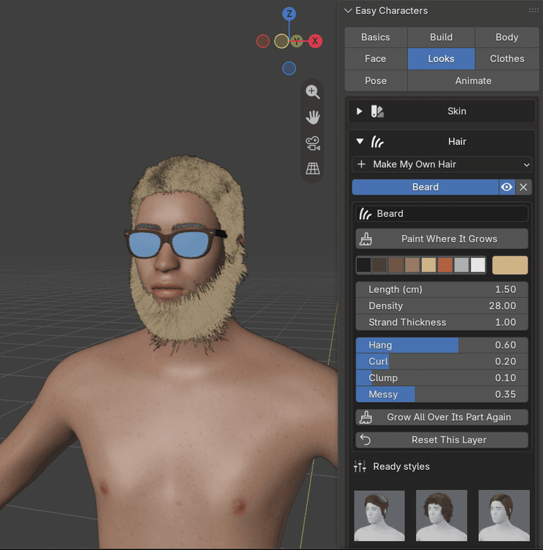 Easy Characters: hair layers