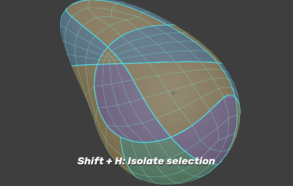 Isolate with Shift + H, hide with H and isolate several patches with the L lasso.