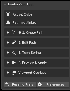 Inertia N-panel — Create Path step