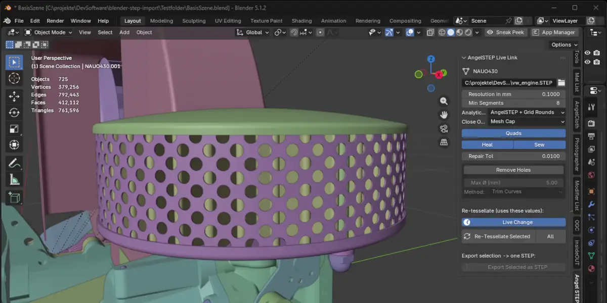 Removing a perforated pattern
