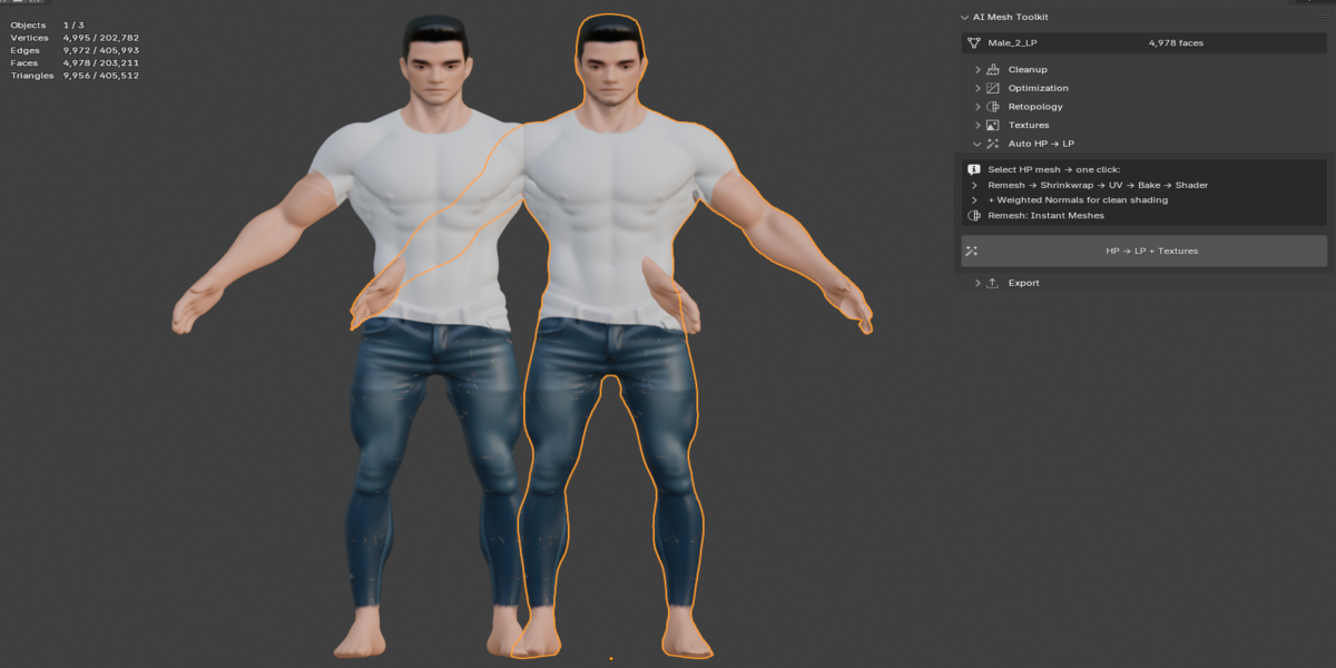 Texture projection result