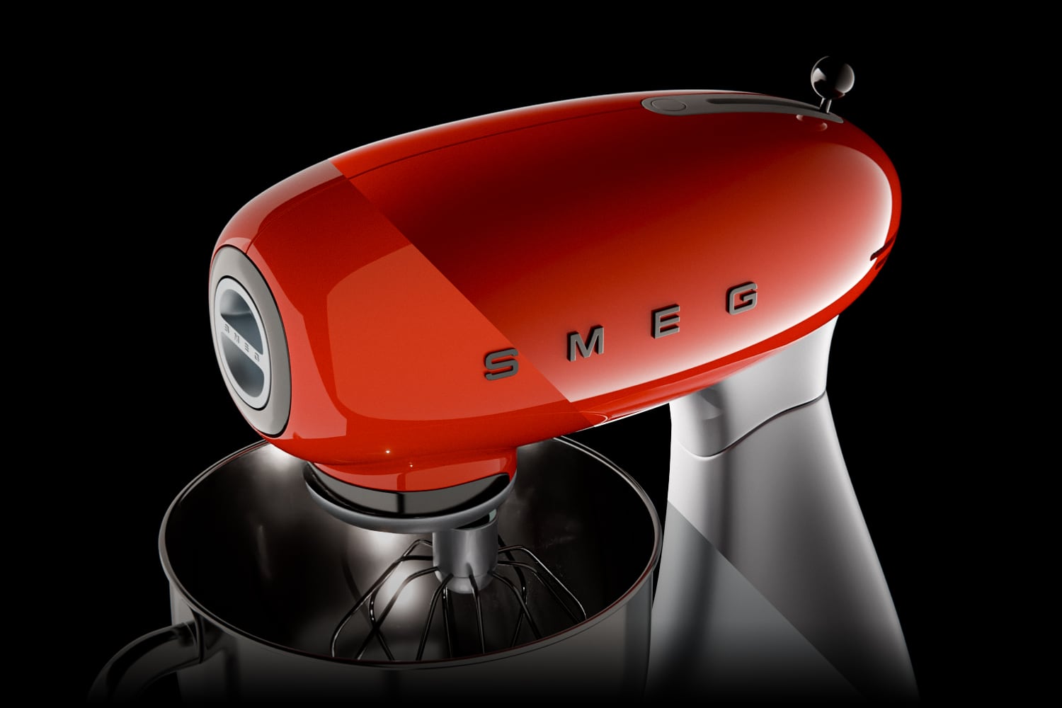 Effect of Blender Scrim Light on render of the Smeg Mixer