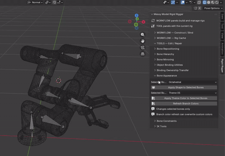 MMRR demonstration: Apply Shape to Selected Bones