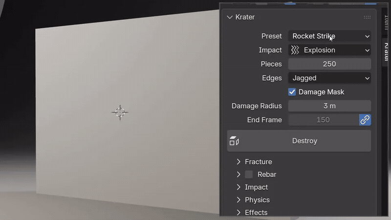 Pick a preset, press Destroy