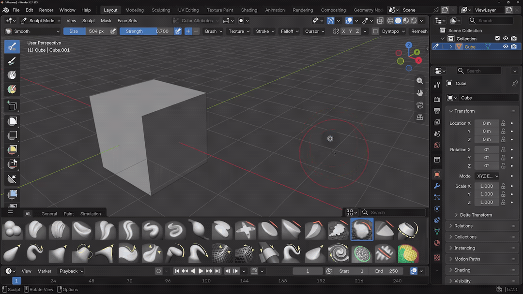 Floating Buttons used to access frequent actions in Blender
