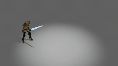 Sword swing with only the blade smeared