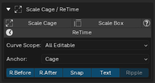 Scale Cage and ReTime interface in Super Graph Editor Tools