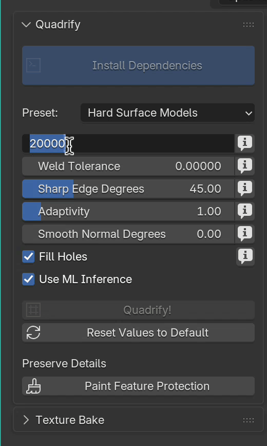 Quadrify adaptive polygon density