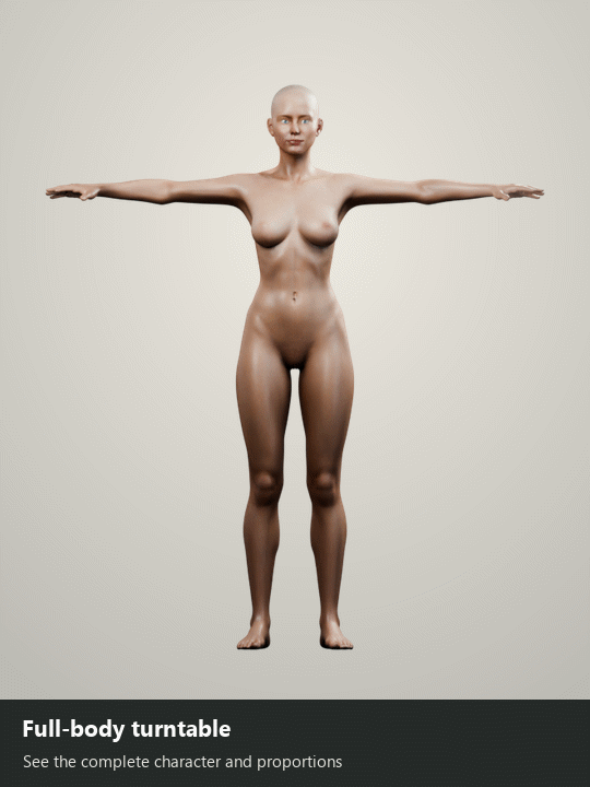 Full-body textured character turntable