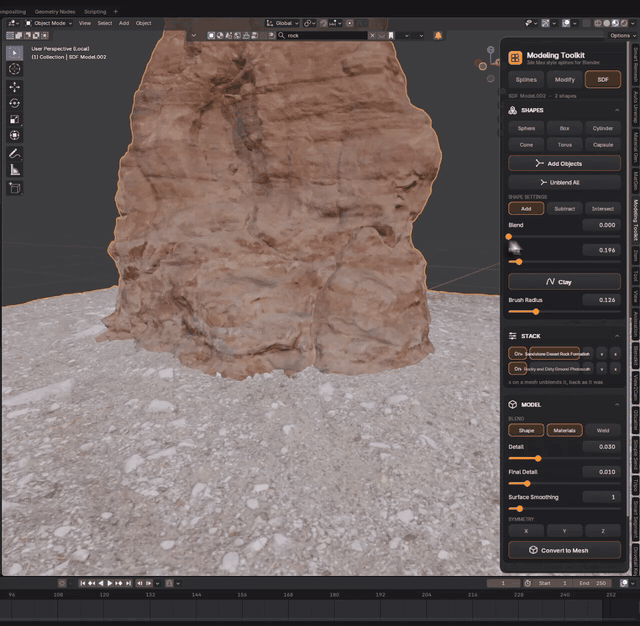 Smooth Blends — Meshes and Materials
