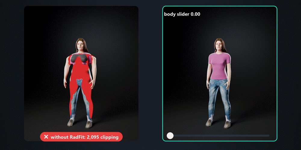 A body slider from 0 to 1 with the clothes following