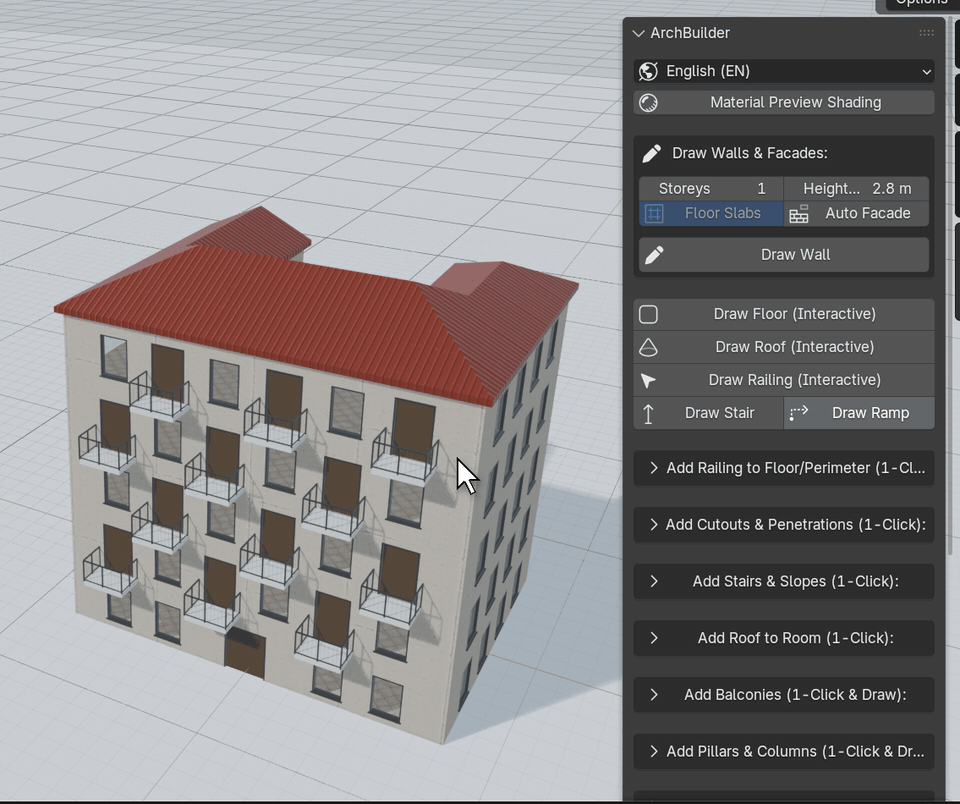 ArchBuilder switching interface language