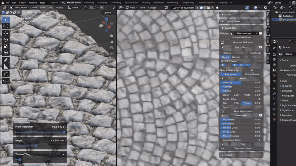 Toggle individual PBR channels and channel combinations in the 3D preview.