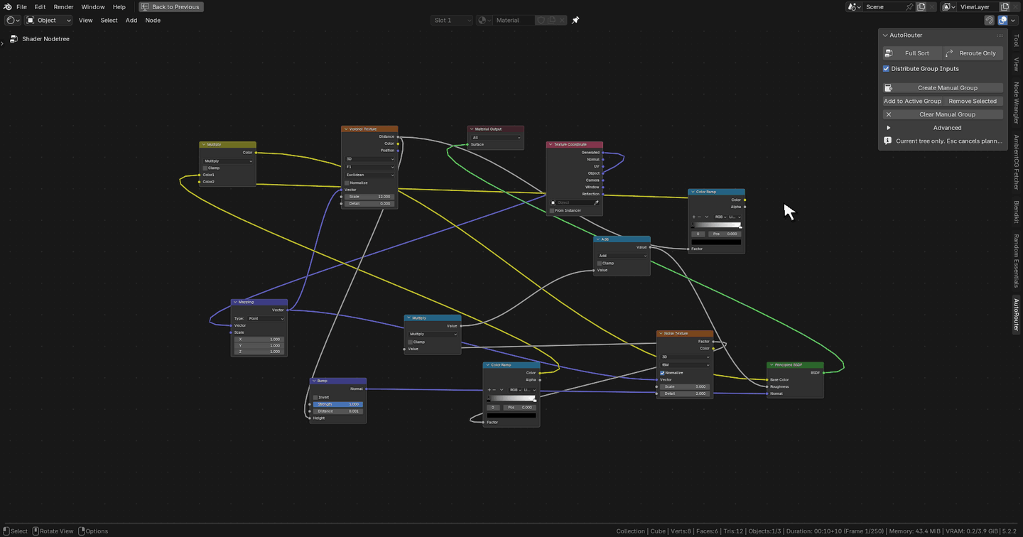 Recorded Blender demonstration of Full Sort, with a smoothly animated tutorial cursor and click pulse added in post.