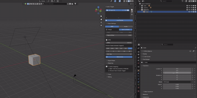Right-clicking a property to map it