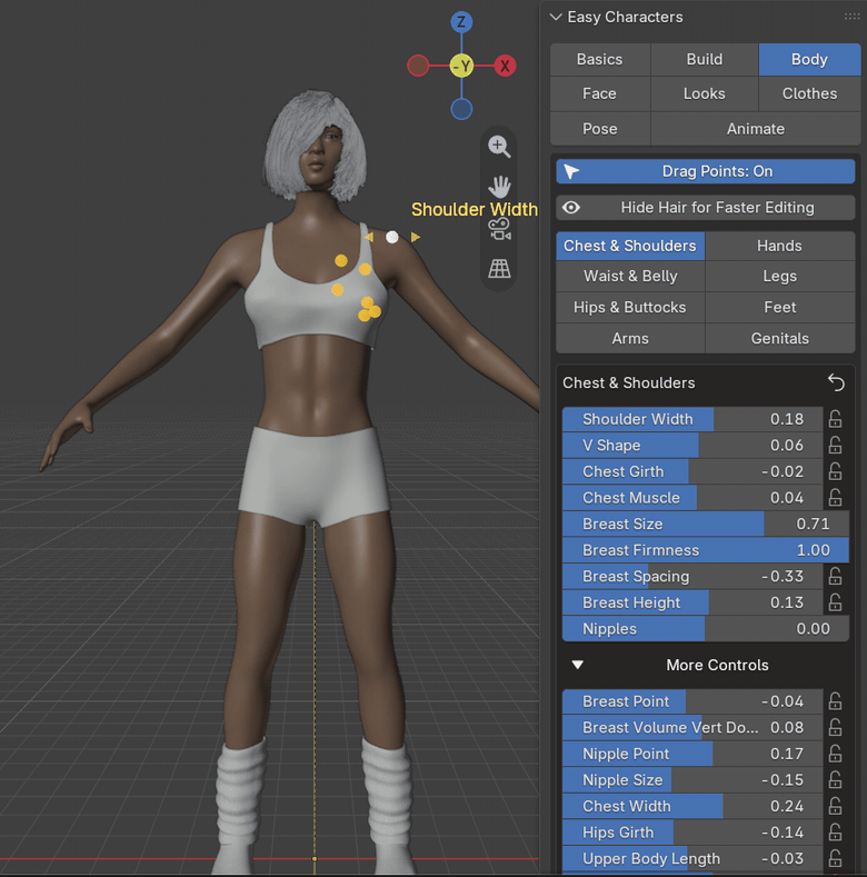 Easy Characters: drag points