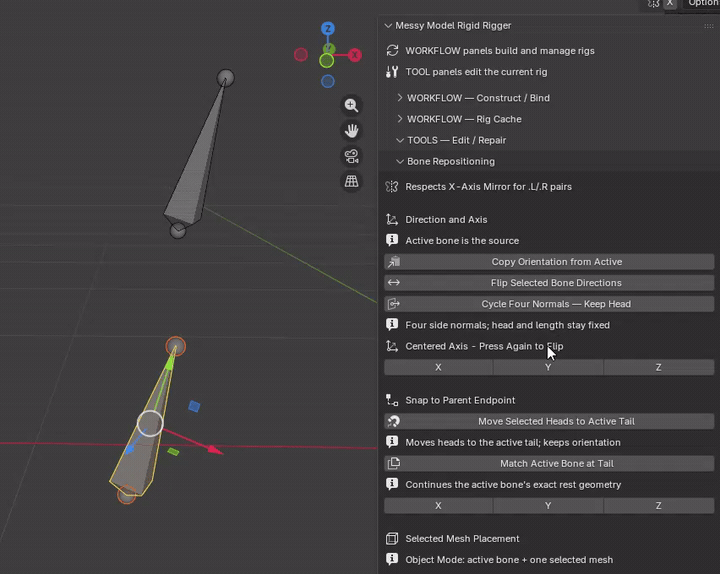 MMRR demonstration: Flip Selected Bone Directions