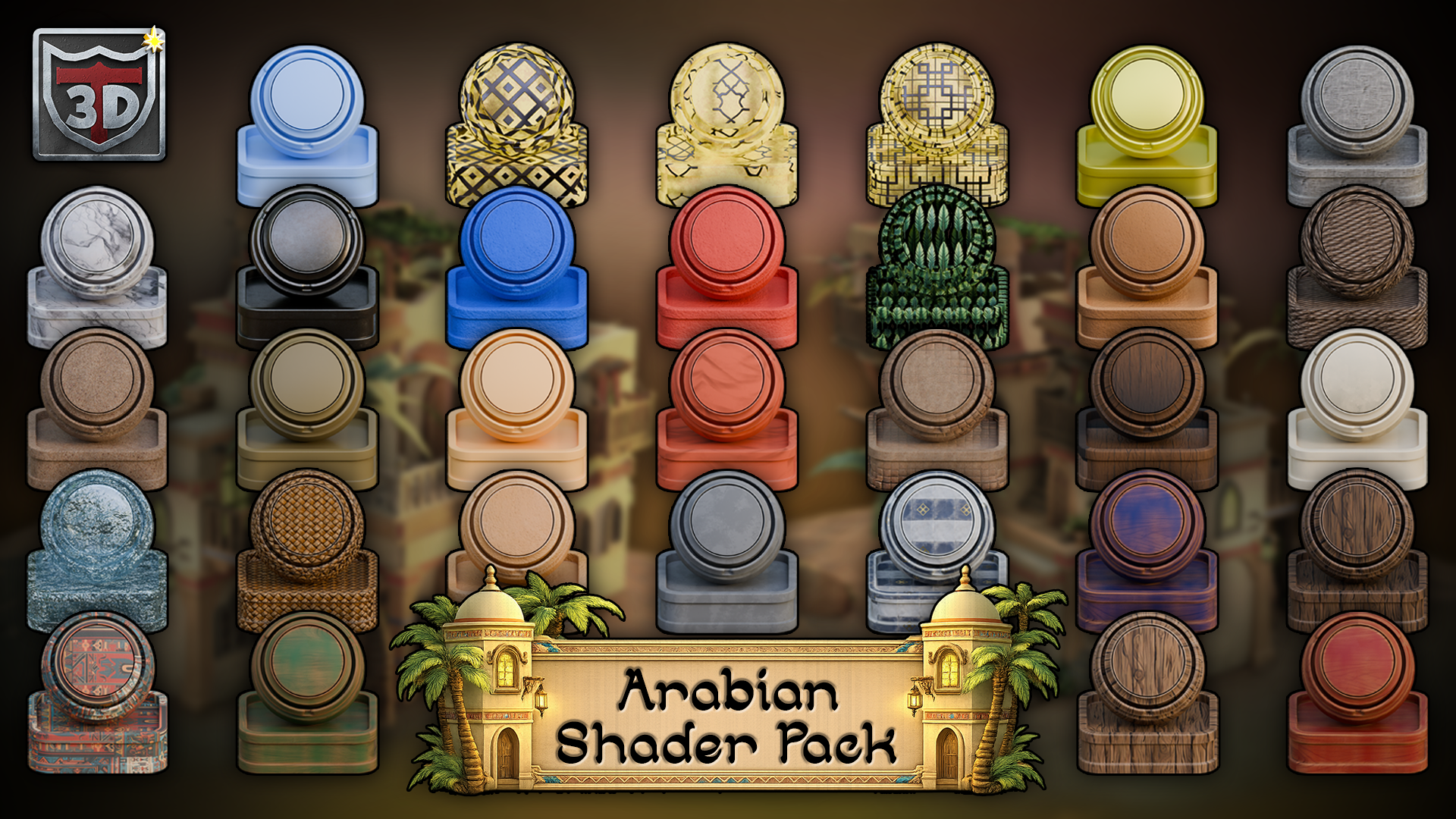 Arabian Shader Pack hero render for Blender
