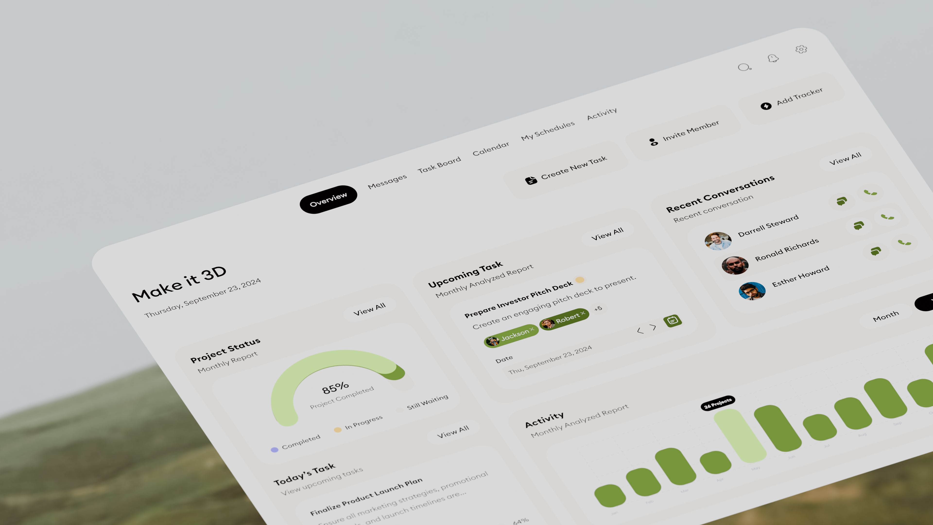 Flat interface before adding 3D depth