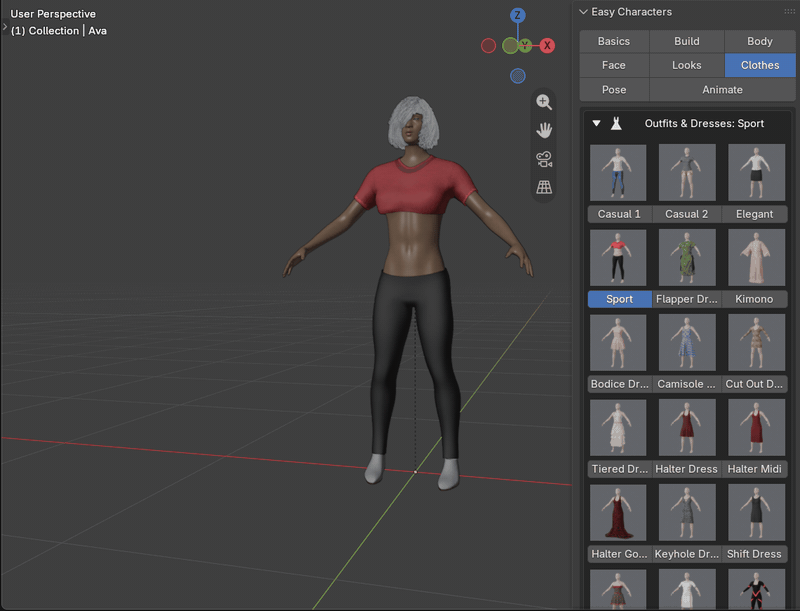 Easy Characters: clothes following the weight and muscle sliders