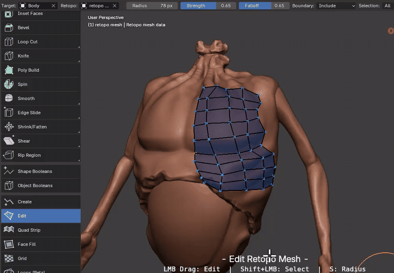 JRetopo Edit Tool