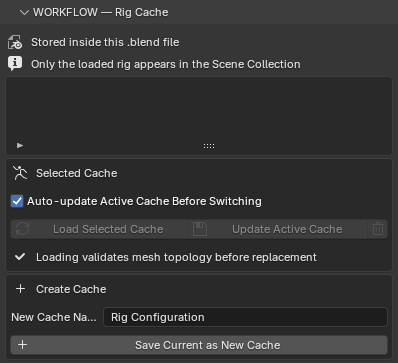 MMRR demonstration: WORKFLOW - Rig Cache