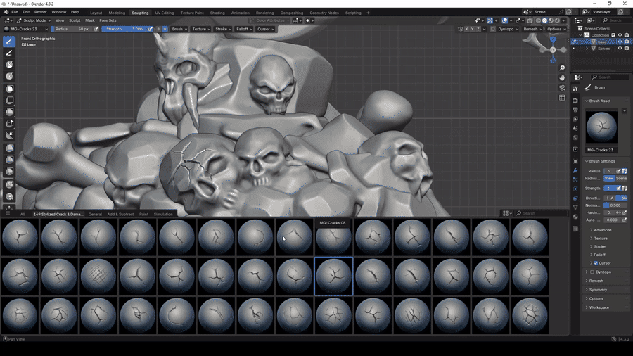 149 Stylized Crack & Damages Brush Pack - Vol01