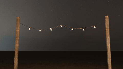 String lights and bunting
