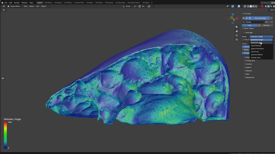 UV Scope heat maps on a 3D model