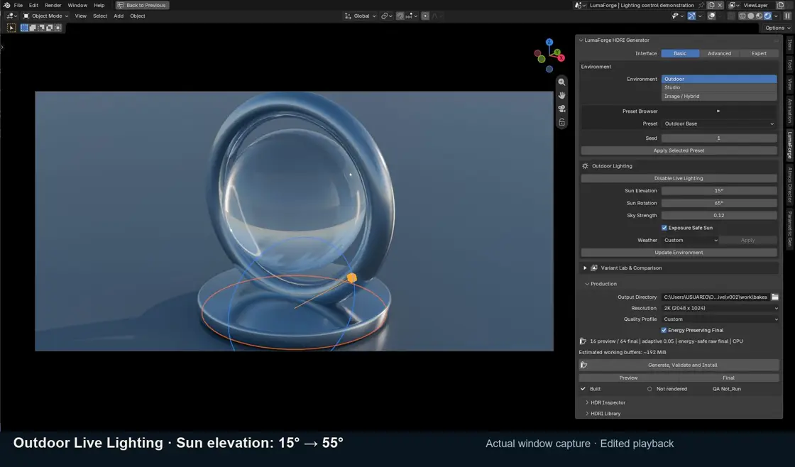 01 live sun — edited loop recorded in Blender