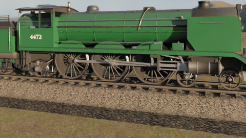 Wheels and rods move
